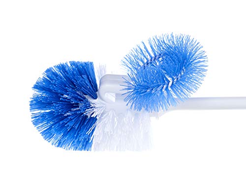 Superio Toilet Brush and Holder,Toilet Bowl Cleaning System with Scrubbing Wand, Under Rim Lip Brush and Storage Caddy for Bathroom , White and Blue - Thumbnail 7