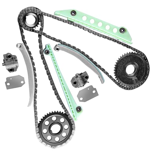 Image of ECCPP Timing Chain Kit fits for Ford for F-150, 1997-2007 for ford E150 for F150 Explorer Expediton 4.6 281CID WINDSOR,w /Timing Chains Crank Sprocket Tensioner Guide rails