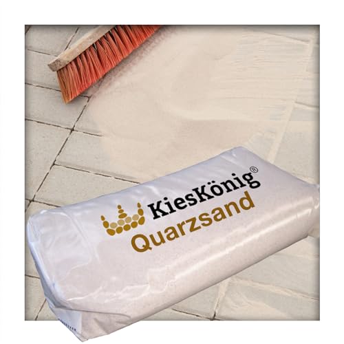 KiesKönig 25 kg Naturweißer Quarzsand 0,1-0,9 mm, Gewaschen, Feuergetrocknet, Sorgfältig Aufbereitet, Fugensand