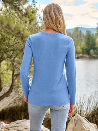 Image of AUTOMET Women's Long Sleeve Crewneck Shirts Casual Basic Tops