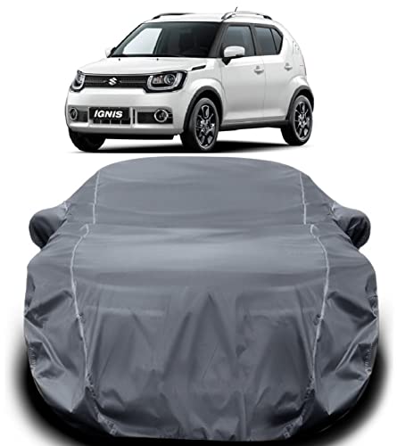 Image of Maruti Suzuki Ignis Car Cover Waterproof /Ignis Cover /Ignis Nexa Body with Triple Stitched Fully Elastic Ultra Surface Protection (Grey Lookfor Ignis)