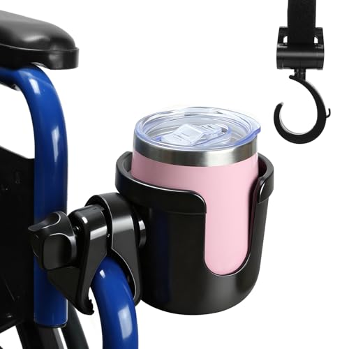 ZHCHG Wheelchair Cup Holder Rollator Cup Holder Drink Holder for Walker Scooter and Stroller