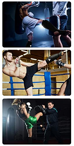 Wonzone Taekwondo Cloth Calf Shin Instep Protector Guards, Boxing Martial Arts Mma Training Foot Protective Gear For Men Women Kids Sparring Ufc Muay Thi Sparring Karate Foowear (Black,Large) #TOP6