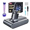 FLYLINKTECH Batterie 8000mAh pour Dyson V7 SV11, Batterie de Remplacement Li-ION Compatible avec Dyson V7 Animal, Fluffy, Trigger, Motorhead, Total Clean + 2 Filtres Offerts