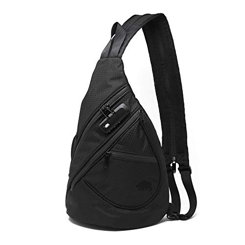 Cali Crusher Sling - 100% Smell Proof   Convertible Shoulder Pack (Black)