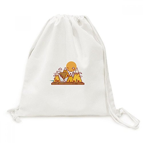 Sac de voyage en toile animaux ours de dessin animé sac à dos cordon léger multifonction