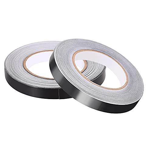 Image of uxcell Aluminum Foil Tape Black Matte Tape Non Reflective 15mmx50m /164ft for HVAC, Sealing, Patching Hot and Blocking Light 2pcs