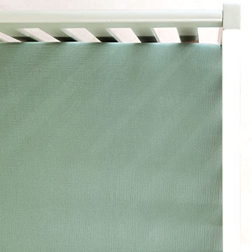 Image of GRSSDER Soft Muslin Crib Sheet 1 Pack, 100% Cotton Crib Sheets for Boys and Girls, Fit Standard Crib Mattresses 52" x 28" Safe and Snug, Roman Green