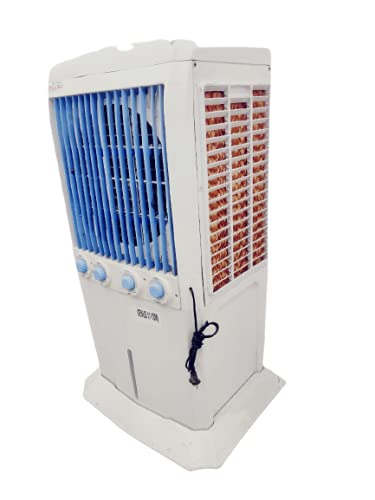 Image of SummerGold Surya Inverter Compatible 3-Speed 85L Tower Air Cooler with Honeycomb Pads (Blue and White).