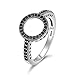Produktbild WZYMNJZ Einfache Runde Schwarz/Transparent Zirkonia Ringe Für Frau Charme Finger Partei Schmuck Bijoux Mädchen