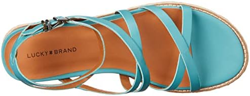 Lucky Brand Women's Nemelli Strappy Wedge Sandal Platform, Bristol Blue, 8 | Image 4