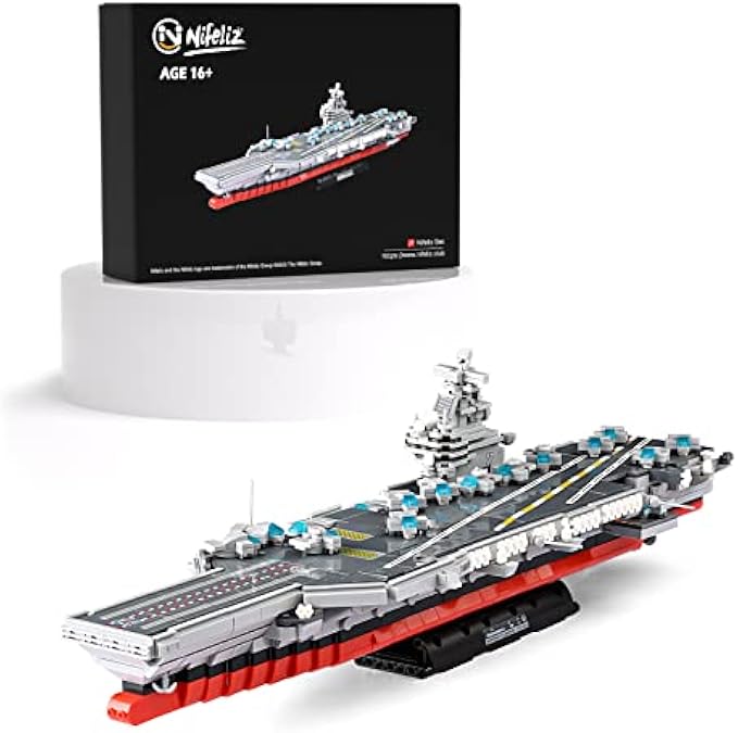 Nifeliz Nimitz-Class Aircraft Carrier, Military Warship Building Model Toy with Technology Components, USS George H.W. Bush Display Set for Adults and Teens (1,969 Pieces)