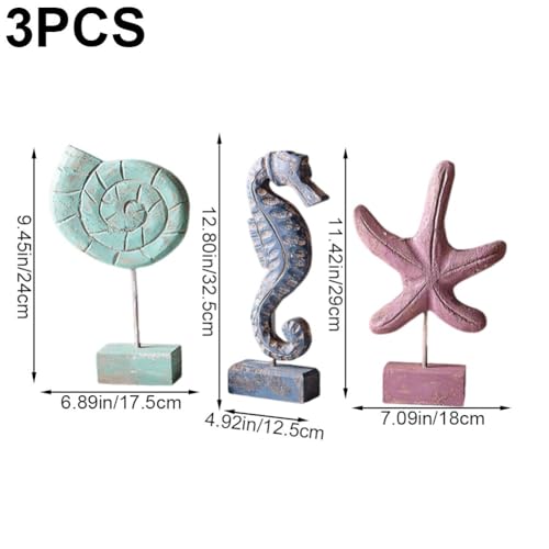 Figurines en bois étoile de mer pour votre déco de table maison de plage - 3
