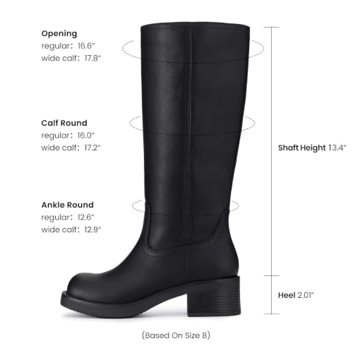 Athlefit Knee High Boots Square Toe Ridng Chunky Tall Boots for Women - image 4