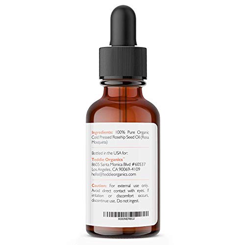 Teddie Organics Rosehip Seed Oil For Face, Hair And Skin 1Oz, Pure Rose Hip Oil (Works As A Carrier And Facial Oil) #TOP1