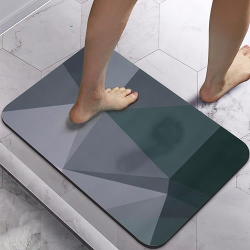 HASUDEI Alfombra de baño Antideslizante y Absorbente 40 x 60 cm Alfombra de Ducha Alfombra Lavable de Secado rápido para baño Cocina Hotel (Gris)