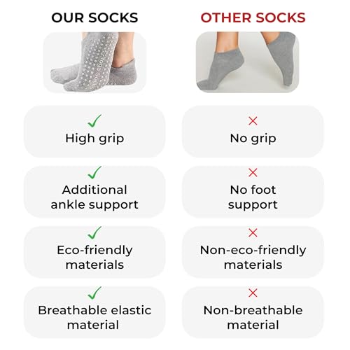 Image of 3 Pairs Women's Non-Slip Yoga & Pilates Grip Socks - Anti-Skid Indoor Socks for Home, Barre, Dance & Fitness