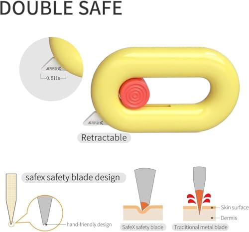 Image of Ceramic Box Cutter Retractable, Safety Cute Magnetic Package Opener, Box Opener Cutter for Daily Online Shopping /Kitchen /Office /Baby Beauty Gift Unpacking