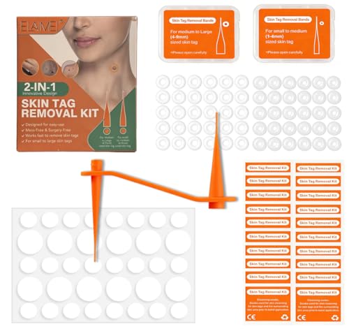 Kaipetzzz Skin Tag Removal Kit Painless Skin Tag Remover for Face and Body 2mm-8mm Skin Tag Removal with 40 Bands 36 Repair Patches 20 Cleansing Wipes Safe for All Skin Types