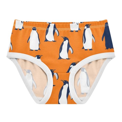 Cartoon Penguins Orange Girl Panties Cute Girls Underwear Toddlers Cotton Personalized Underpants Briefs 2t