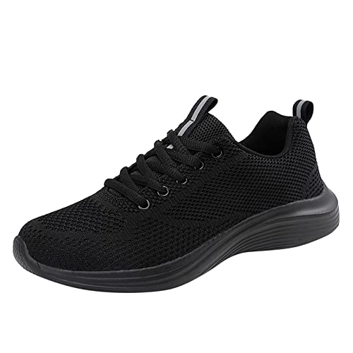 Zapatillas de correr para mujer, suela de goma de alta elasticidad, antideslizantes, suela suave, transpirable, para caminar, zapatos casuales para mujer, para exteriores, malla voladora, ligeros,