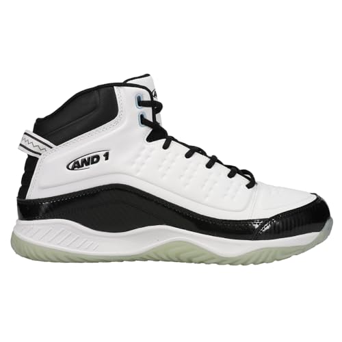 AND1 Mens Pulse 2.0 Basketball Sneakers Shoes - Black, White - Size 13 M