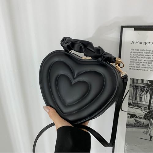 Cute Heart Shape Crossbody Shoulder Bag PU Leather Zip Satchel Purse for Women2