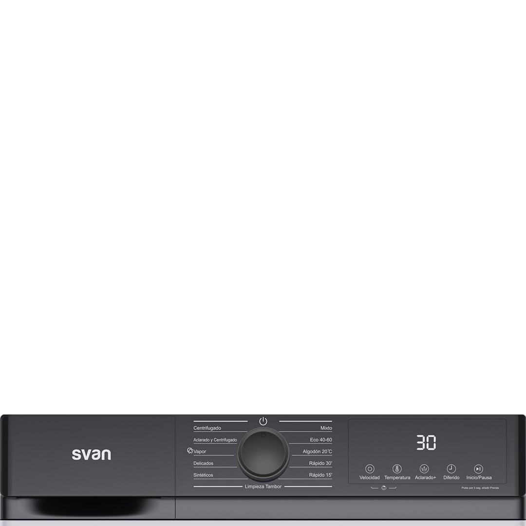 Svan Lave-Linge 6 kg Chargement Frontal, Blanc, SL6203AIDV. 1200 rpm, Moteur Inverter, 11 Programmes, Système Eco-Logic, Tambour Diamant, Classe Énergétique A