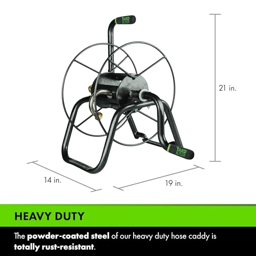 Yard Butler Portable Ground/Wall Mount Hose Reel, 75ft - Leakproof Hose Storage Solution - Durable Powder Coated Steel Construction - Rust Resistant Outdoor Watering Accessory - Tangle-Free Operation