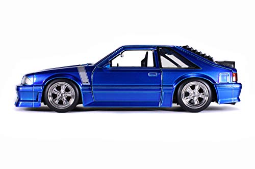Jada Toys Bigtime Muscle 1:24 1989 Ford Mustang GT Die-cast Car Azul miniatura 3