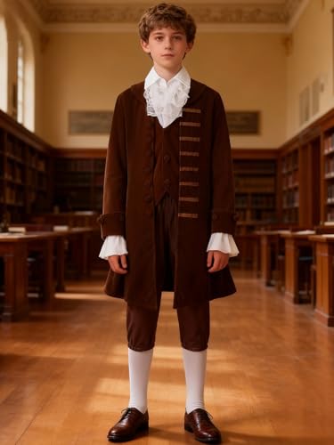 Disfraz infantil Benjamin Franklin colonial para niños miniatura 7