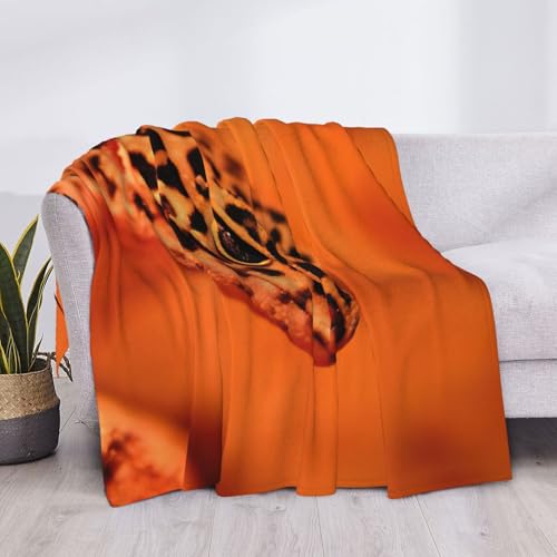 Couverture légère imprimé léopard Little Gecko pour lit et canapé toutes saisons
