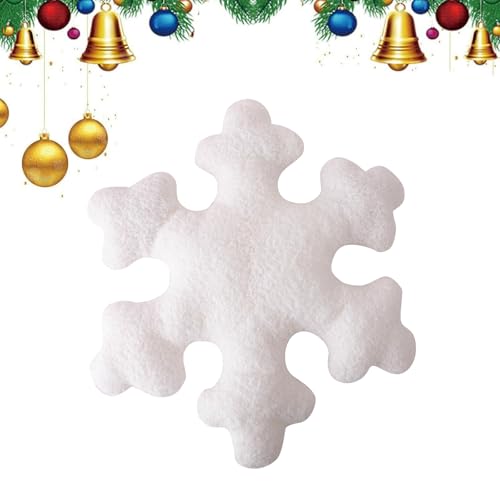Snowflake Pillow Christmas Throw Pillows Winter Snowflake Pillow White Decorative Pillow Plush Cute Pillow for Couch Sofa Bed Decoration (White 15)