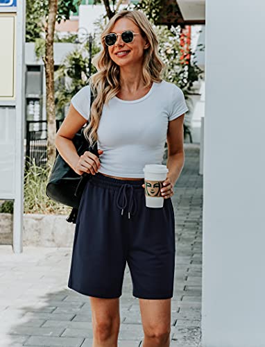 Image of Quenteen Women's Casual Summer Sweat Shorts Athletic Gym Shorts Loose Hiking Running Jogger Shorts with Pockets