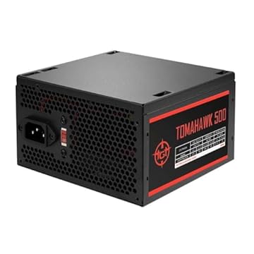 Fonte TGT Tomahawk 500W | Bivolt 110/220V | Seletor de Voltagem Manual | Formato ATX | Preto