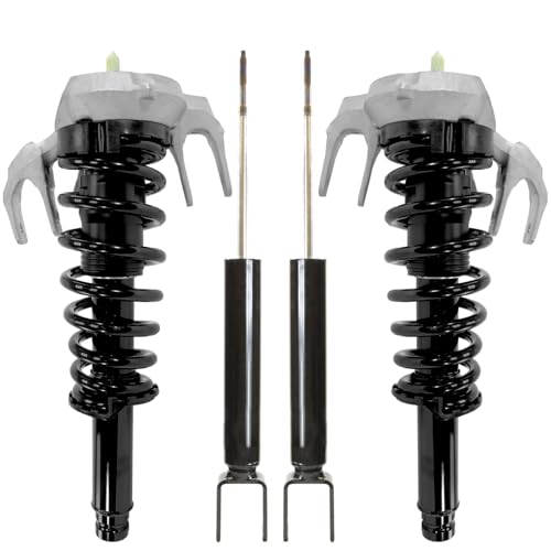 Image of Detroit Axle - AWD Front Struts Rear Shocks for 2008-2013 Cadillac CTS, 2 Complete Struts and Coil Spring Assembly 2 Shock Absorbers 2009 2010 2011 2012 Replacement