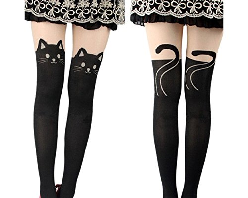 DS.DISTINCTIVE STYLE Animal Tattoo Tights Japanese Style Cosplay Pantyhose - Cat2
