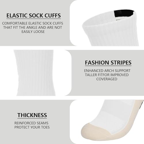 8 Pairs Kids Grip Soccer Socks Non-Slip Grip Pads for Football Sports Socks with Grips for 6-12 Years Old3