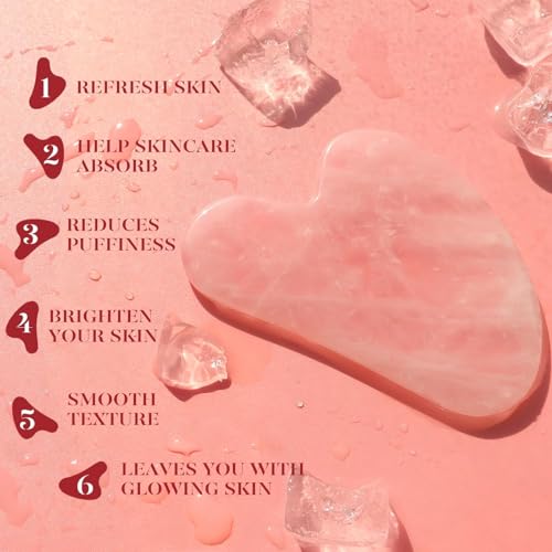 BAIMEI IcyMe Rose Quartz Roller & Gua Sha Set, Cooling Face Roller for Depuffing & Lymphatic Massage, Sculpting Tool for Face, Eyes & Neck, Smooth Skincare Gift for Women and Men - Image 5
