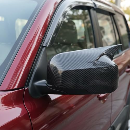 Image of KMH Batman Style Car Mirror Covers Compatible with Mahindra Scorpio N - Car Accessories (Carbon Fiber) Set 2 Pcs