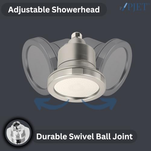 Image of PJET Luma 20-Stage Shower Filter for Hard Water Filteration | Reduces Chlorine & Impurities | Helps Control Hair Fall & Dry Skin | Universal Fit | Titanium Finish