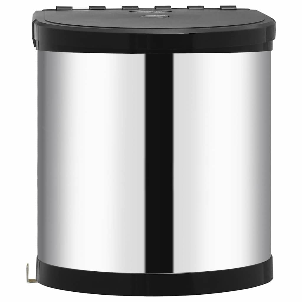 Tomostar Poubelle pour Porte Cuisine, Poubelle sous évier de Porte Pivotante Acier inoxydable 12 L