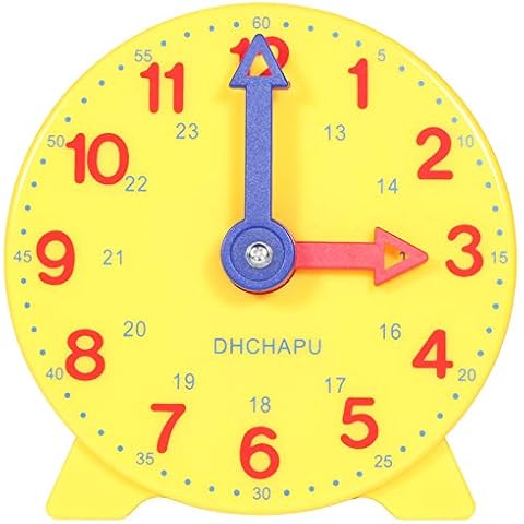 DHCHAPU Student Learning Clock Time Teacher Gear Clock 4 Inch 12/24 Hour Cover