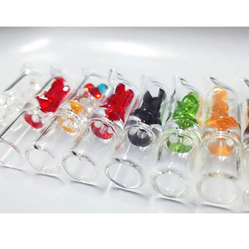 8Mm Transparent With Diamond Glass Cigarettes Filter Tips, Reusable Flat Mouth, Easy Clean-Pack Of 8 (8X25Mm-Flat Mouth) #TOP4