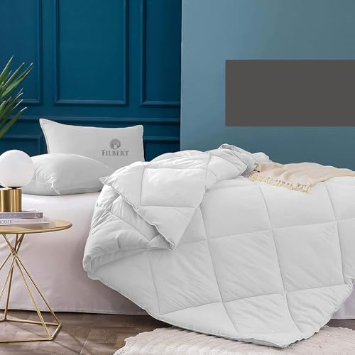 Image of Filbert 600 GSM Comforter for Single Bed | Super Warm Winter Quilt /Rajai | Thick Microfiber Blanket with Cloud-Soft Fill | Luxury Bedding for Winters - 60x90 Inch | White