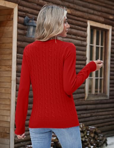 Image of Rapbin Women's Contrast Trim Knit Sweater Long Sleeve Crew Neck Pullover | Color Block Soft Lightweight Regual fit,Business Casual Work,Fashion Versatile Fall Spring Outfits,Winter Layer Clothing