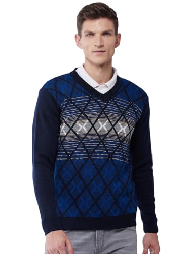 Image of Pivl Men's Winter Geometric Print Sweater - Warmth and Style for The Season||Winterwear||