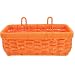 Alipis Woven Basket Wall Hanging Storage Basket Farmhouse Rattan Flower Bin Kitchen Wall Mount Organizer for Ginger Garlic Rustic Handle Basket Container Orange