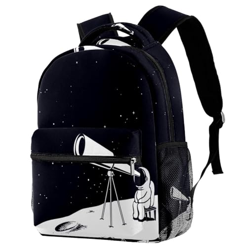 Sac à dos d'école astronaute multicolore pour ado et enfant de 29.4x20x40cm