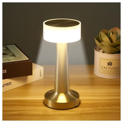 FENGQ Lámpara de mesa LED inalámbrica, 1200 mAh, regulable, LED, lámpara de mesa, 3 colores, lámpara de noche, táctil, regulable, con batería USB, recargable por USB, para salón, habitación de bebé,